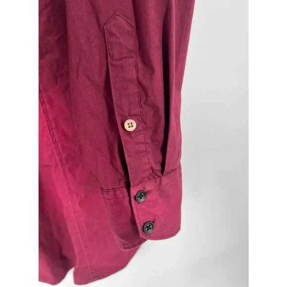 Rag & Bone Fit 2 Tomlin Button Up Casual Shirt Red Burgundy Men's Large
